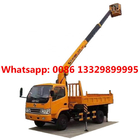 dongfeng truck crane mounted 3T straight-arm crane With hanging basket, telescopic crane boom mounted on dump truck