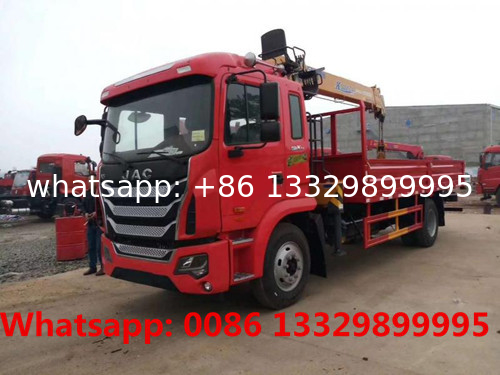 Customized JAC brand 4*2 LHD 6.3T/8T telescopic crane boom on cargo truck for sale, Good price cargo truck with crane