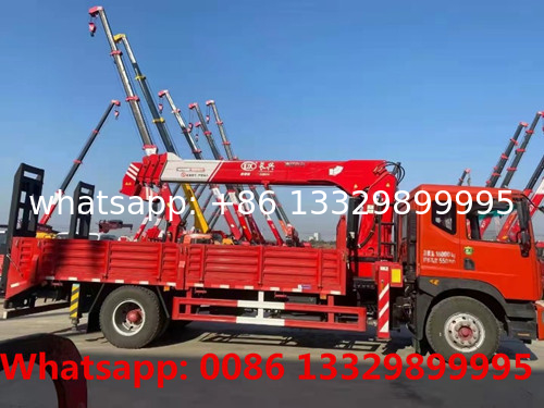 customized Dongfeng D9 5tons cargo truck with crane for Phillipines, Good price mobile telescopic crane boom on truck