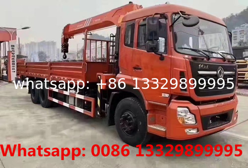HOT SALE! Dongfeng 6*4 10T telescopic crane boom mounted on truck, good price 10T-12T cargo truck with crane for sale