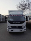 Customized FOTON AUMARK 4*2 LHD Light duty 108hp diesel cargo van truck for sale, Good price corrugated board lorry van