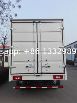 Customized FOTON AUMARK 4*2 LHD Light duty 108hp diesel cargo van truck for sale, Good price corrugated board lorry van