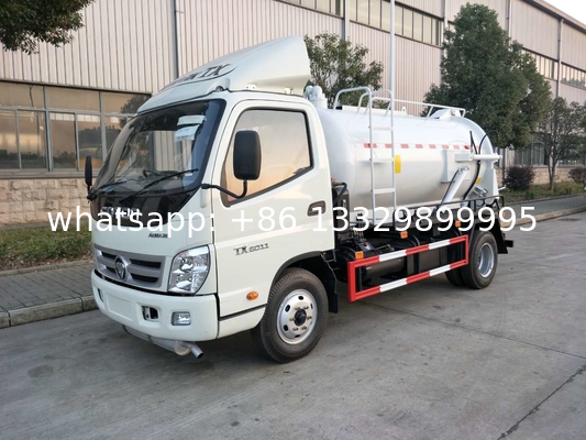 Factory sale best price FOTON 4,000L sludge tanker vehicle, Customized diesel vacuum tanker car truck for sale