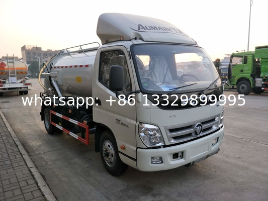 Factory sale best price FOTON 4,000L sludge tanker vehicle, Customized diesel vacuum tanker car truck for sale