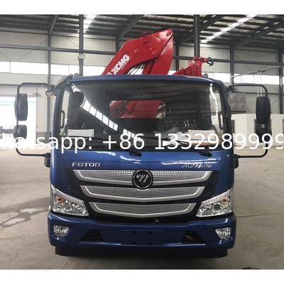 Factory sale good price FOTON 3.2T telescopic crane boom mounted on cargo truck, Best cargo truck with crane for sale