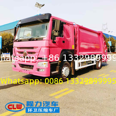 Lower price heavy duty HOWO 14CBM rear compacted garbage truck for West Africa, HOWO 10T refuse wastes collecting truck