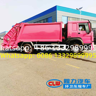 Lower price heavy duty HOWO 14CBM rear compacted garbage truck for West Africa, HOWO 10T refuse wastes collecting truck