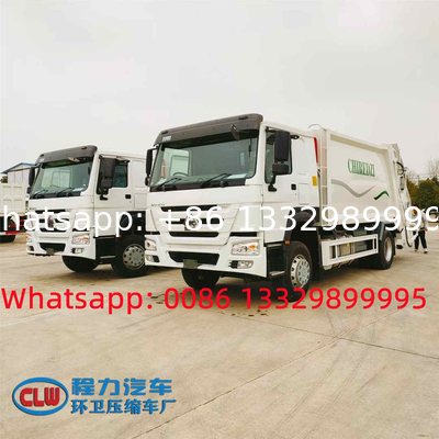 Customized HOWO RHD 14cbm garbage compactor truck for East Africa, Good price heavy duty rear loader wastes truck