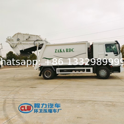 Customized HOWO RHD 14cbm garbage compactor truck for East Africa, Good price heavy duty rear loader wastes truck