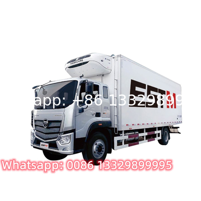 good price Biggest volume 40cbm refrigerated truck for sale, Customized FOTON 7.6M length frozen van box vehicle