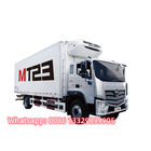 good price Biggest volume 40cbm refrigerated truck for sale, Customized FOTON 7.6M length frozen van box vehicle