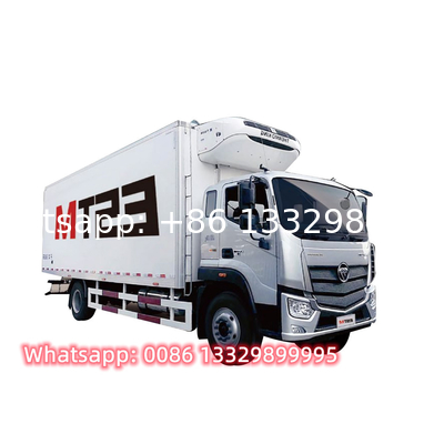 good price Biggest volume 40cbm refrigerated truck for sale, Customized FOTON 7.6M length frozen van box vehicle