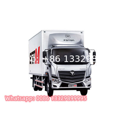 good price Biggest volume 40cbm refrigerated truck for sale, Customized FOTON 7.6M length frozen van box vehicle