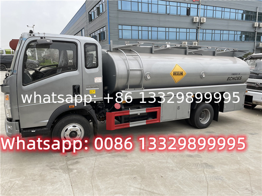 Factory sale lower price HOWO 8CBM refueling truck mobile fuel dispensing tanker vehicle bulk oil tanker truck for sale