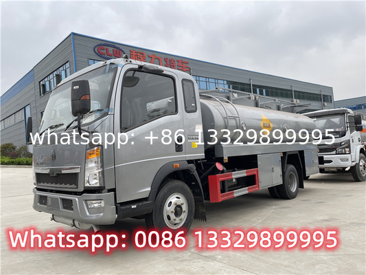 Factory sale lower price HOWO 8CBM refueling truck mobile fuel dispensing tanker vehicle bulk oil tanker truck for sale