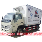 customized foton Brand 4*2 Diesel refrigerated van vehicle for sale, frozen van box car truck, ice-cream transported car