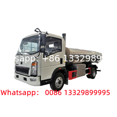 Customized HOWO stainless steel fresh milk storage tanker for sale, Lower price liquid food transported tanker truck for