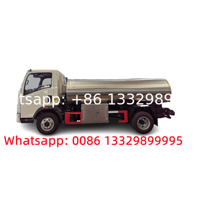 Customized HOWO stainless steel fresh milk storage tanker for sale, Lower price liquid food transported tanker truck for