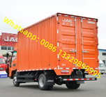 lowest price JAC brand light duty diesel engine 4T cargo van truck for sale, van box car, goods transported van vehicle