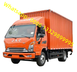 lowest price JAC brand light duty diesel engine 4T cargo van truck for sale, van box car, goods transported van vehicle