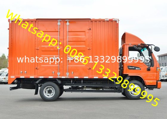 lowest price JAC brand light duty diesel engine 4T cargo van truck for sale, van box car, goods transported van vehicle