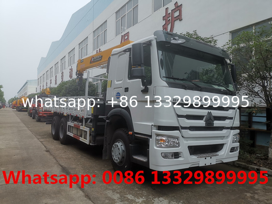 HOT SALE!SINO TRUK HOWO 6*4 LHD 12T  telescopic cargo truck with crane, lower price big horsepower truck mounted crane