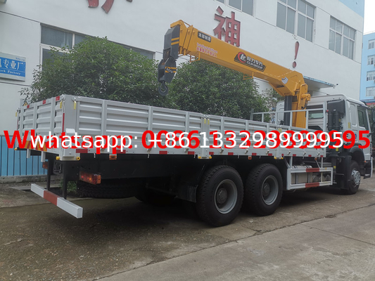 HOT SALE!SINO TRUK HOWO 6*4 LHD 12T  telescopic cargo truck with crane, lower price big horsepower truck mounted crane