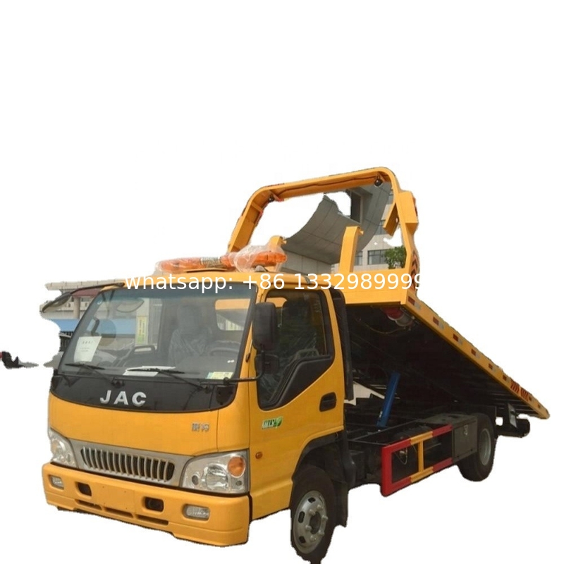 Good price JAC brand 3T wrecker towing vehicle for sale, High quality flatbed towing vehicle for sale