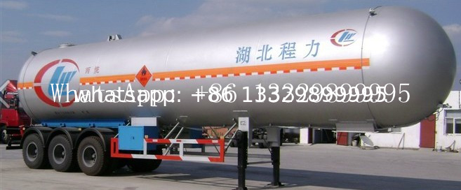 3 axles 58500L bulk lpg gas transported tank for sale, ASME standard 3 BPW/FUWA axle propane gas tank trailer for sale