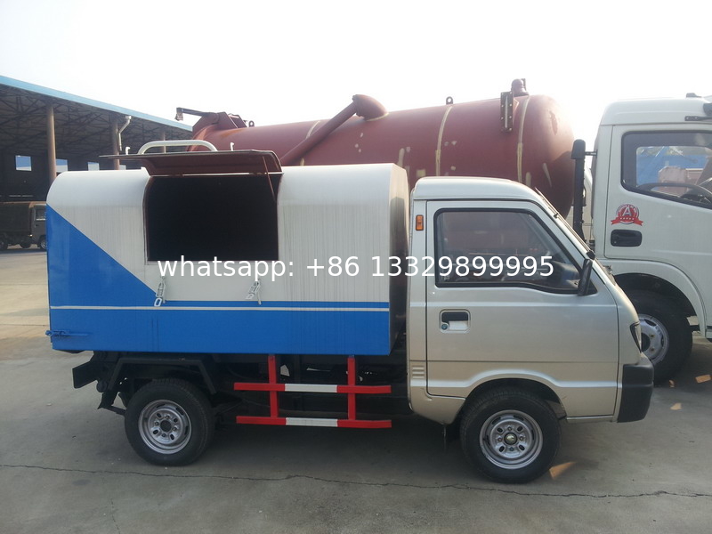 China 1 ton Chang'An brand 4x2 gasoline small garbage collection vehicle, high quality mini sealed garbage truck
