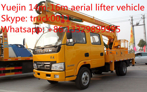 Yuejin brand 4*2 LHD14m- 16m overhead working truck for sale,  YUEJIN brand 14m-16m aerial working platform truck