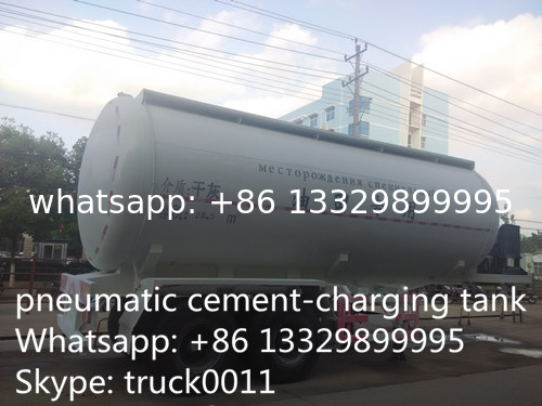 CLW brand pneumatic cement-charging tank for sale,hot sale good price pneumatic cementing tank trailer for oil field