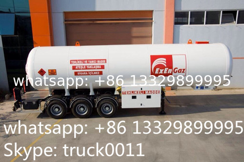 factory price 59.52m3 lpg gas propane tanker trailer for sale, hot sale 59520L bulk cooking gas transported tank trailer