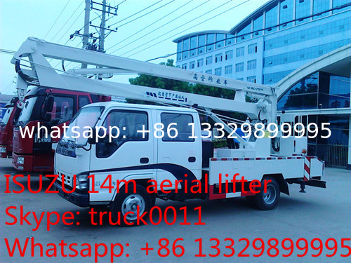 hot sale best price Japanese ISUZU 14m-16m high altitude operation truck, ISUZU 4*2 LHD aerial working truck for sale