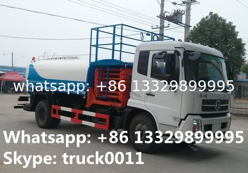 Dongfeng Tianjin Water tank with hydraulic aerial working platform, high altitude operation truck with water tank