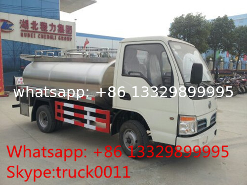 factory direct sale best price dongfeng 2,000L-4,000L milk tank, 2019s new stainless steel liquid food transported truck