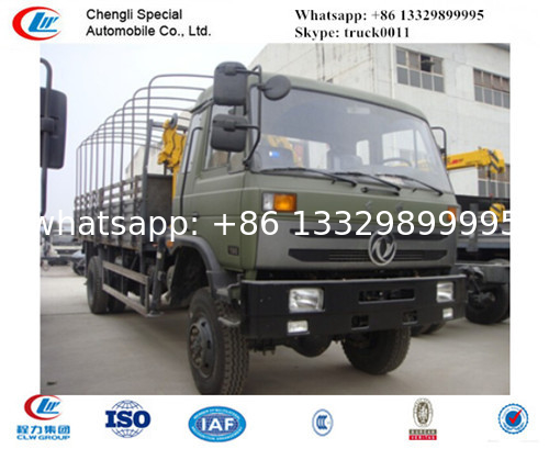 dongfeng 4*4 knuckle boom mounted on truck, hot sale dongfeng truck with crane for sale, best price crane truck