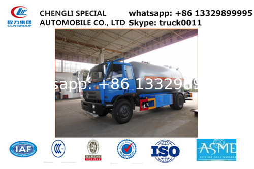 dongfeng brad 10,000L lpg gas delivery truck for sale, Dongfeng 190hp cooking gas transporting tank vehicle for sale
