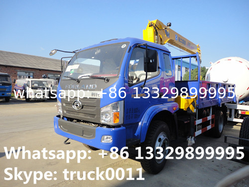 new best seller forland 4*2 6.3tons truck with crane for sale, hot sale! factory sale forland truck mounted crane