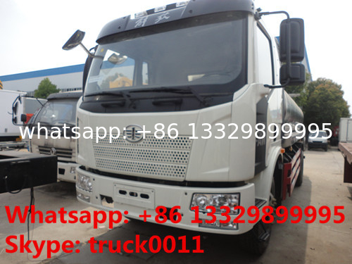 hot sale FAW brand 10,000L stainles steel food grade milk tank truck, China famous brand FAW 10,000Lliquid food truck