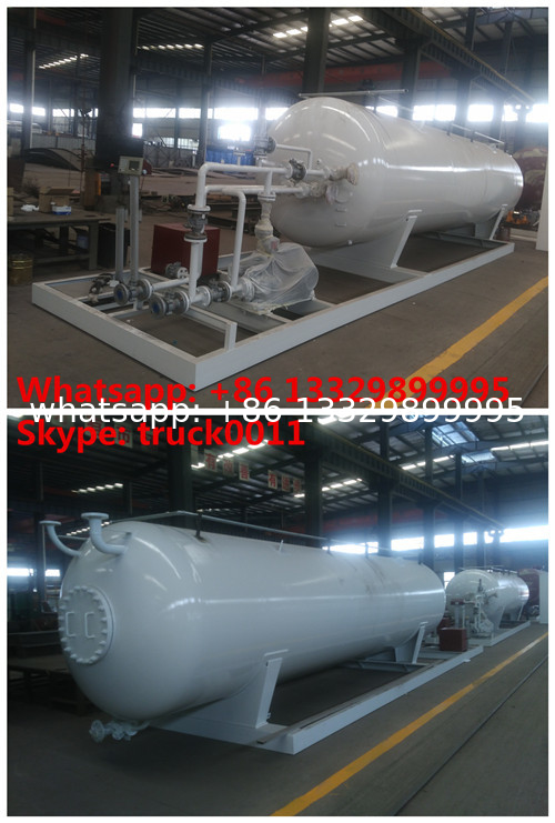 CLW brand 10MT mobile skid lpg gas refilling station, ASME standard 10MT skid mounted propane gas plant for gas cylinder