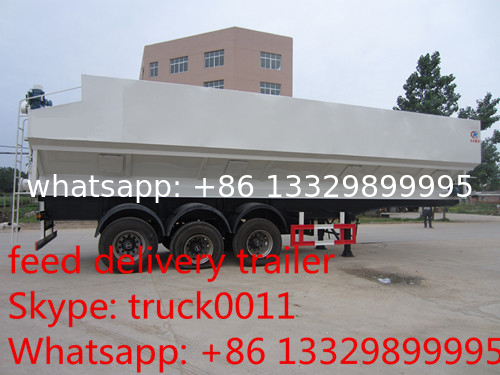 hot sale 40m3-50m3 farm-oriented feed transported semitrailer, best price livestock animal feed pellet body semitrailer