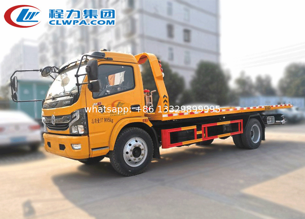 Skid-Proof Rollback Tow Truck with Hoist Operation On Both Sides of Truck and Remote Control Available