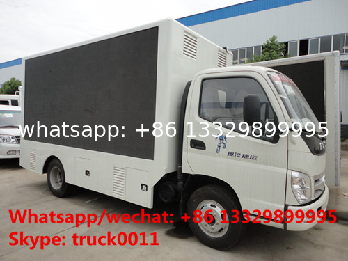 FOTON AOLING 4*2 LHD digital billboard LED advertising vehicle for sale,best price foton mobile LED truck with stage