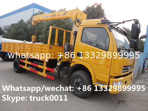 Dongfeng duolika 4*2 LHD 4 ton  military xcmg small truck crane for sale, best price 4tons 120hp truck mounted crane