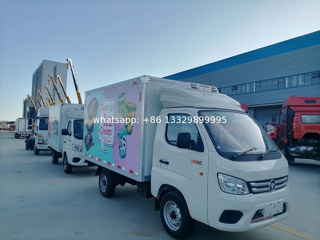 Low Maintenance Carrier Refrigerated van Truck FOTON diesel RHD 2Tons MINI Refrigerator truck FOTON brand new 6 tires