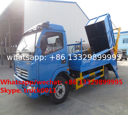 Factory sale dongfeng 4*2 LHD 5m3 hydraulic hookling arm garbage truck, HOT SALE! dongfeng skid bon wastes vehicle