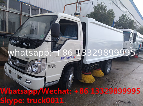 Customized forland 4*2 LHD mini 34.5KW diesel street sweeping vehicle for sale,road cleaning sweeping vehicle for sale
