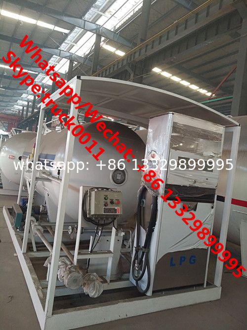 2021s customized China made CLW Brand 11.5m3 skid lpg gas tank with lpg gas dispenser for Nigeria, skid lpg gas plant