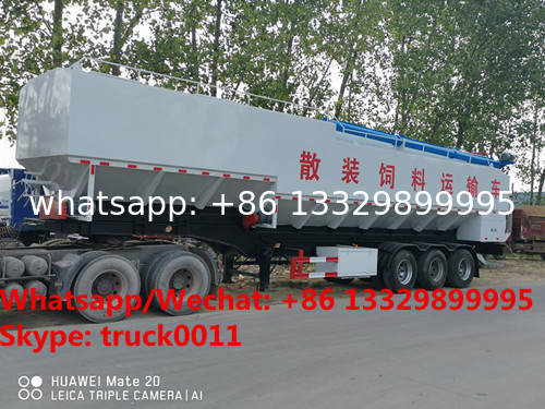 designed 50cbm CLW bulk feed transportation semitrailer for sale, customized 50m3 25tons animal feed container trailer